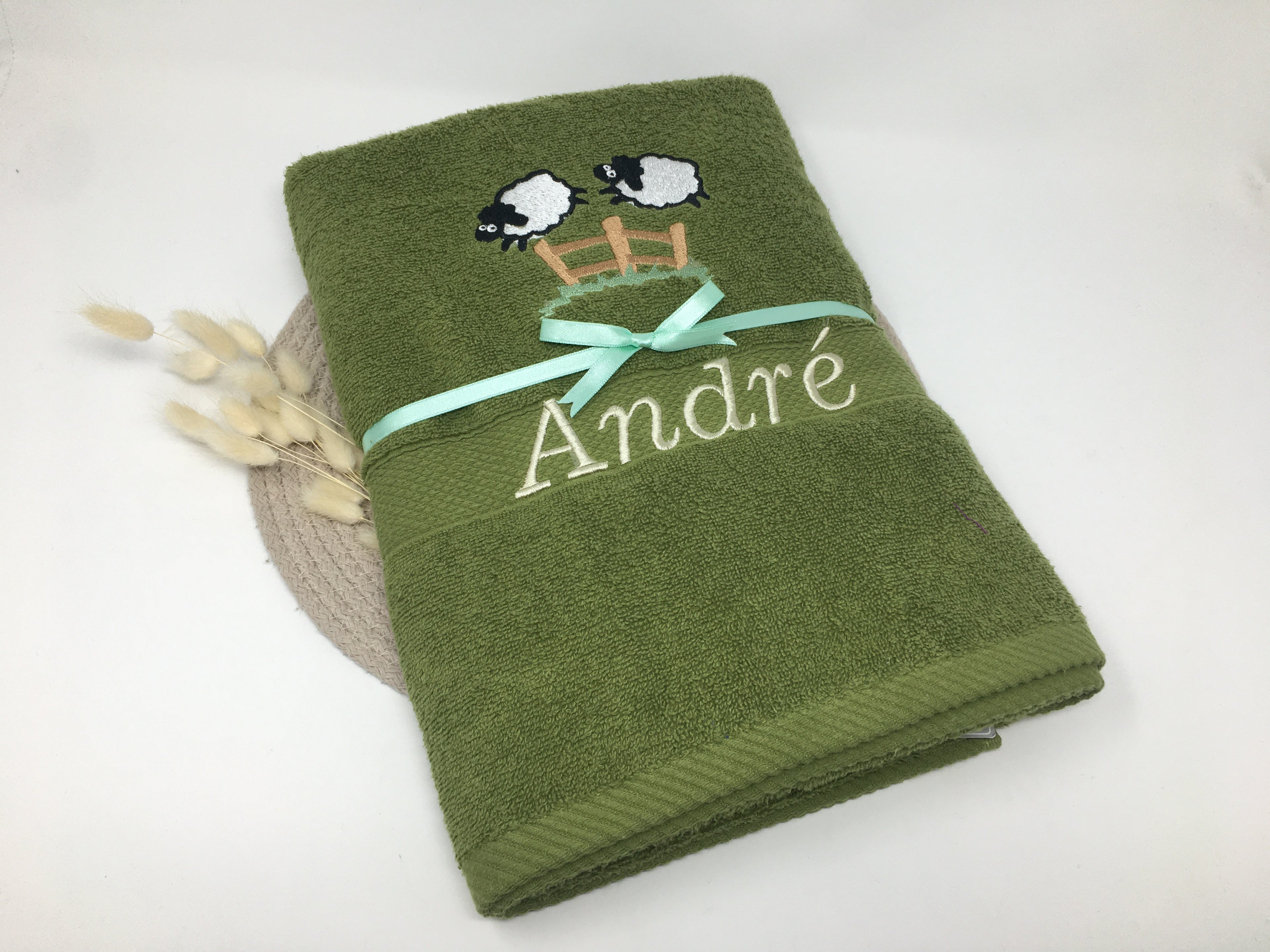 Gute Nacht 03 Schafe Handtuch Duschtuch bestickt & personalisierbar Super Qualität