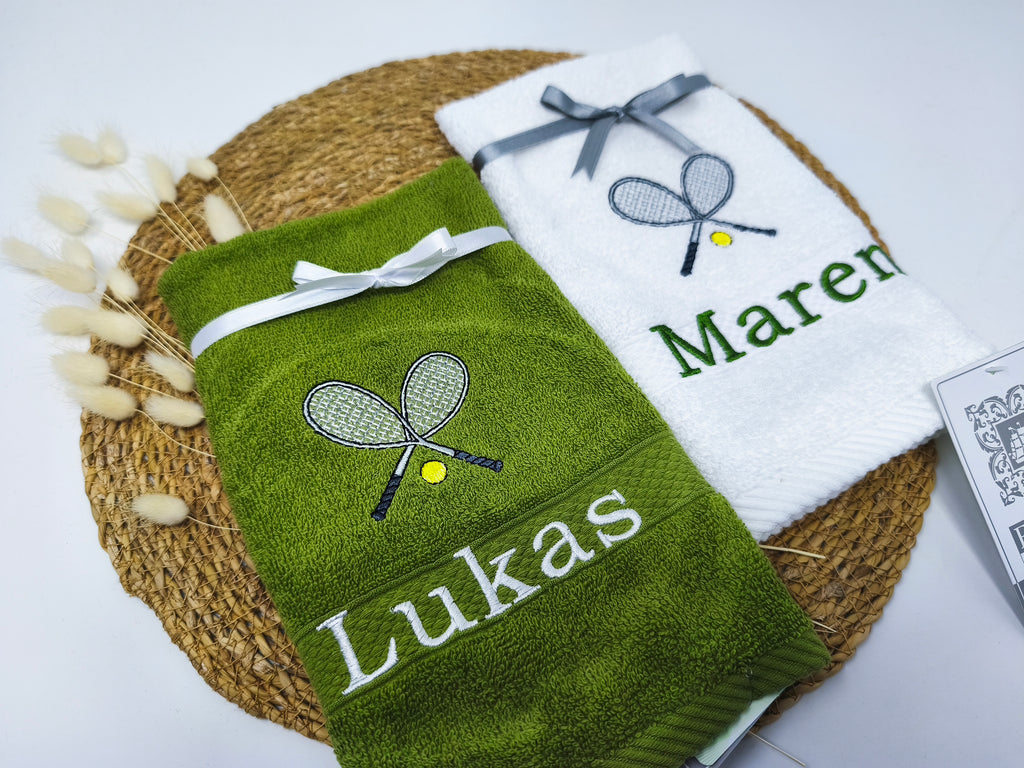 Tennis 08 Fitness Handtuch Duschtuch Stickerei & Personalisierung Super Qualität