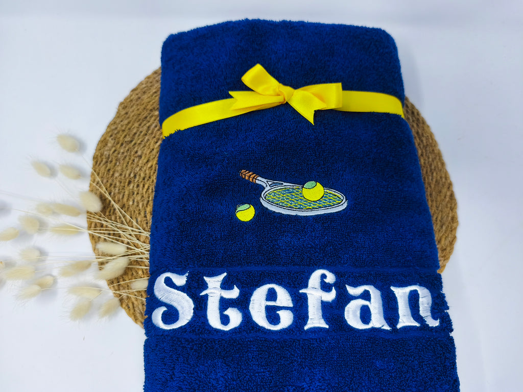 Tennis 07 Fitness Handtuch Duschtuch Stickerei & Personalisierung Super Qualität