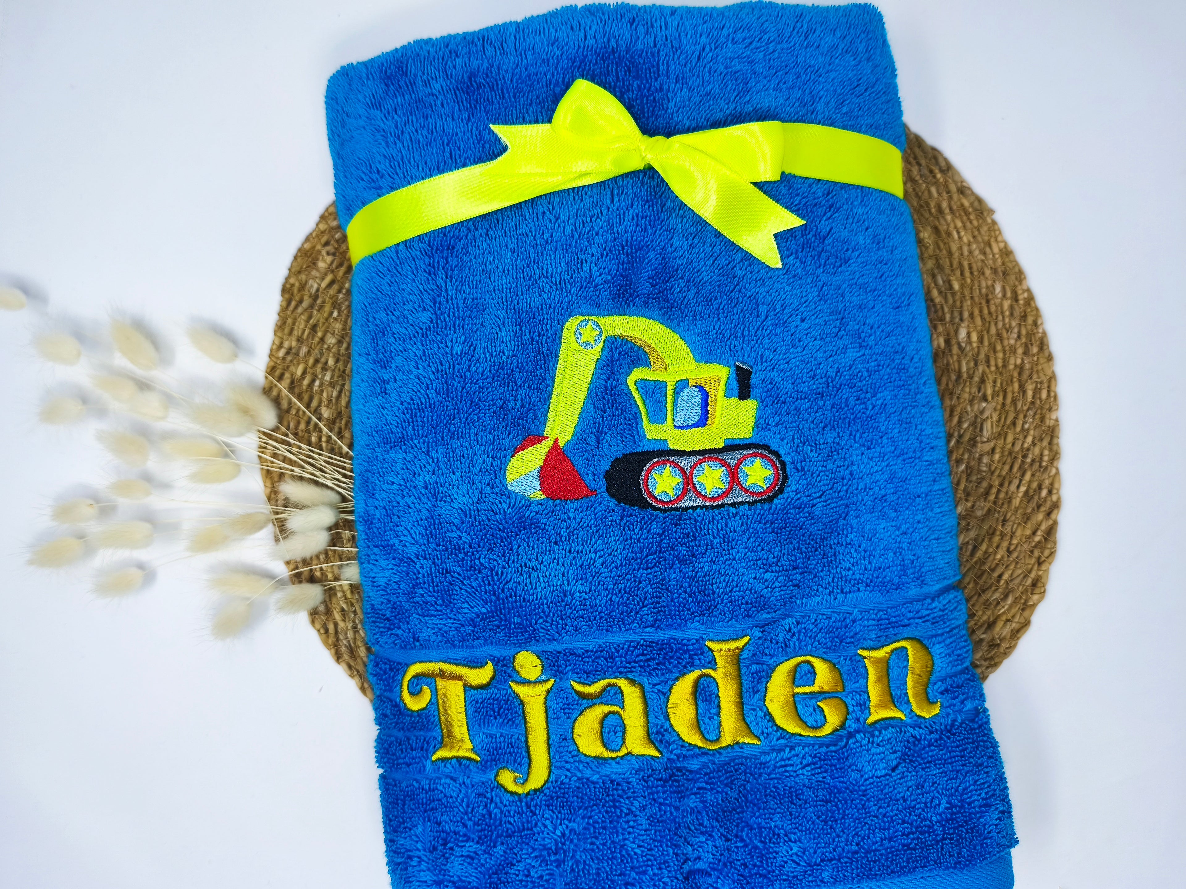 Fahrzeug 01 Kran Bagger Handtuch Duschtuch Stickerei & Personalisierung Super Qualität