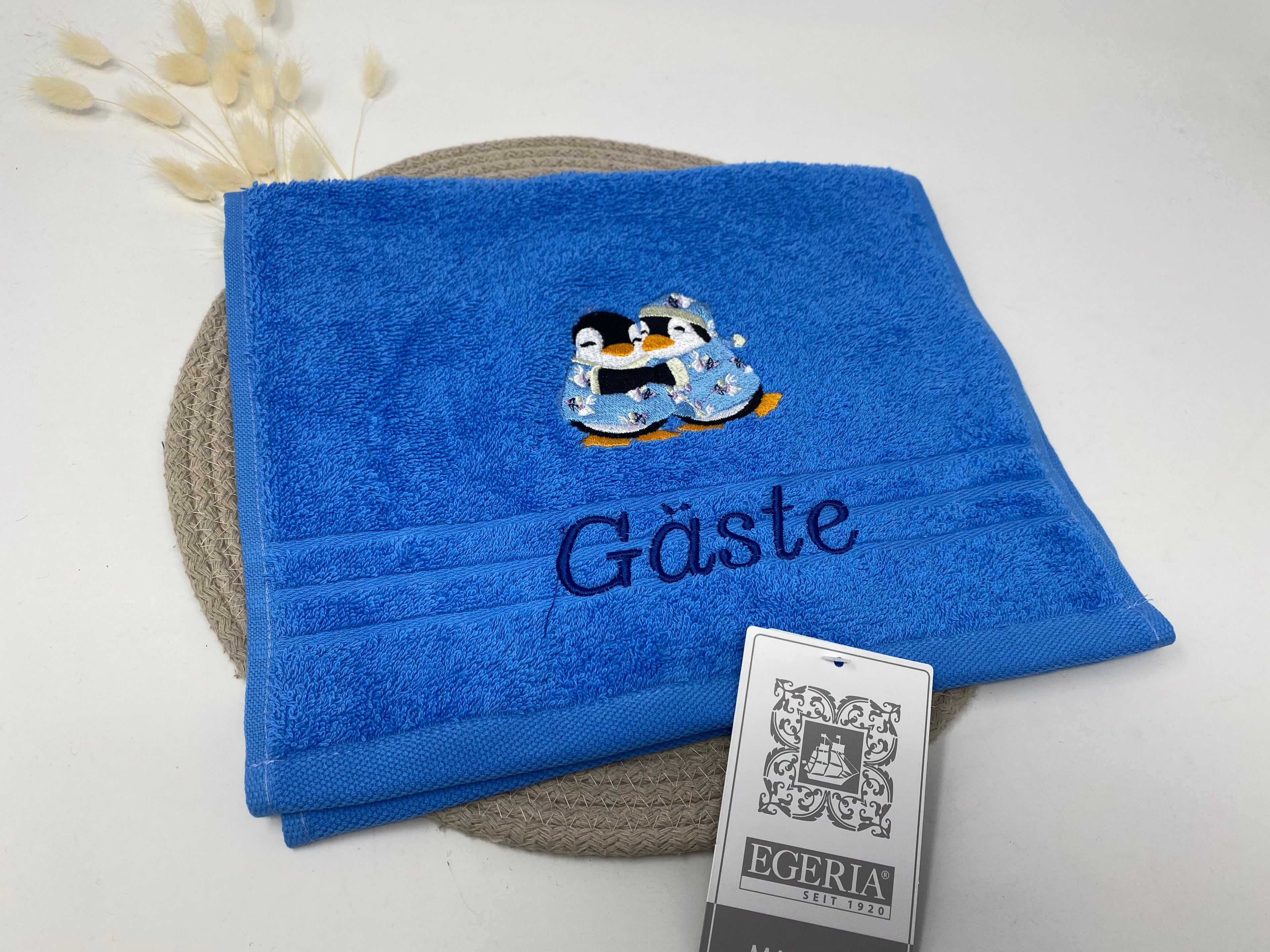 Paare 02 Pinguine Pinguin Handtuch Duschtuch bestickt & personalisierbar Super Qualität