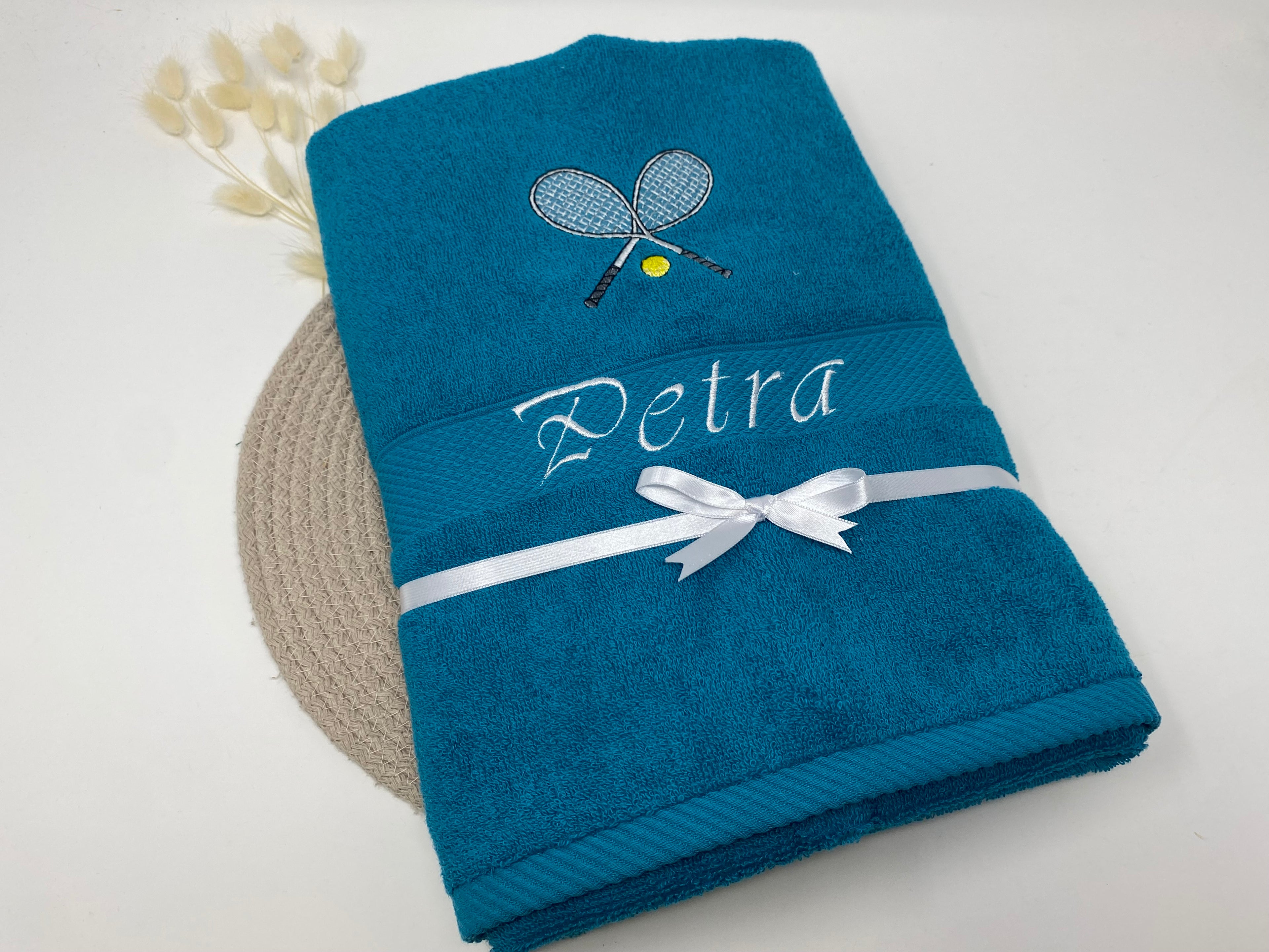 Tennis 08 Fitness Handtuch Duschtuch Stickerei & Personalisierung Super Qualität