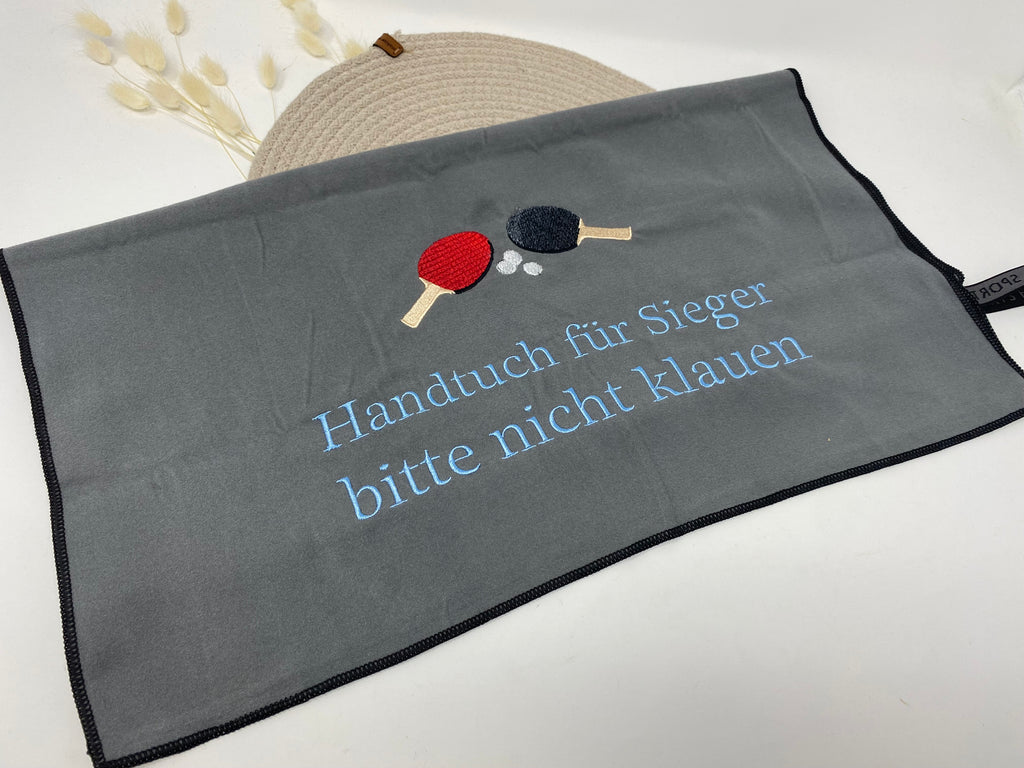 Sporttuch Microfaser Tischtennis Sport Handtuch Duschtuch bestickt & personalisierbar Super Qualität