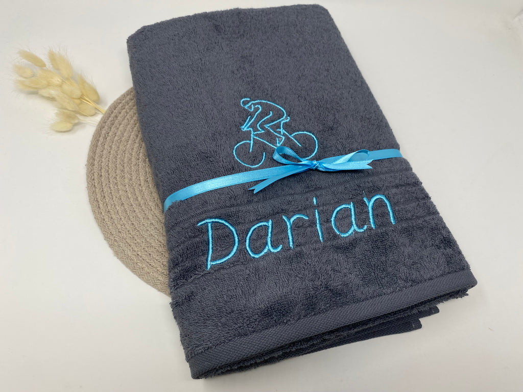 Sport Fahrrad Radsport Bike BMX Handtuch Duschtuch bestickt & personalisierbar Super Qualität