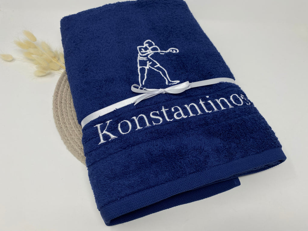 Sport Fitness Boxen Boxer Handtuch Duschtuch bestickt & personalisierbar Super Qualität