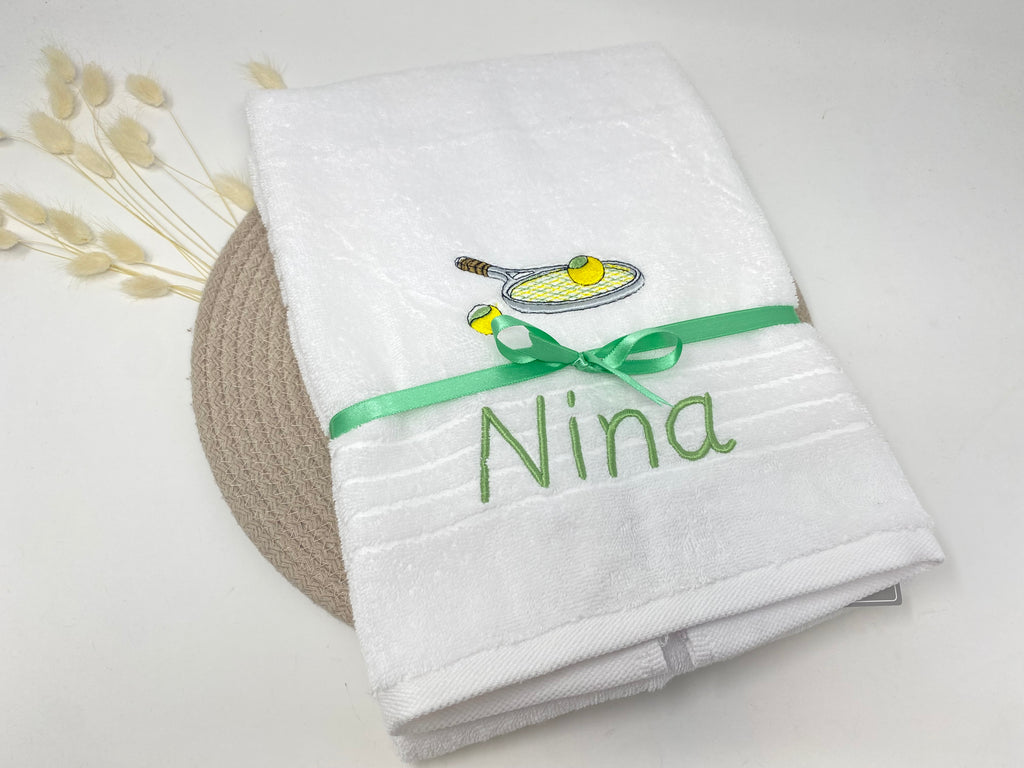 Tennis 07 Fitness Handtuch Duschtuch Stickerei & Personalisierung Super Qualität