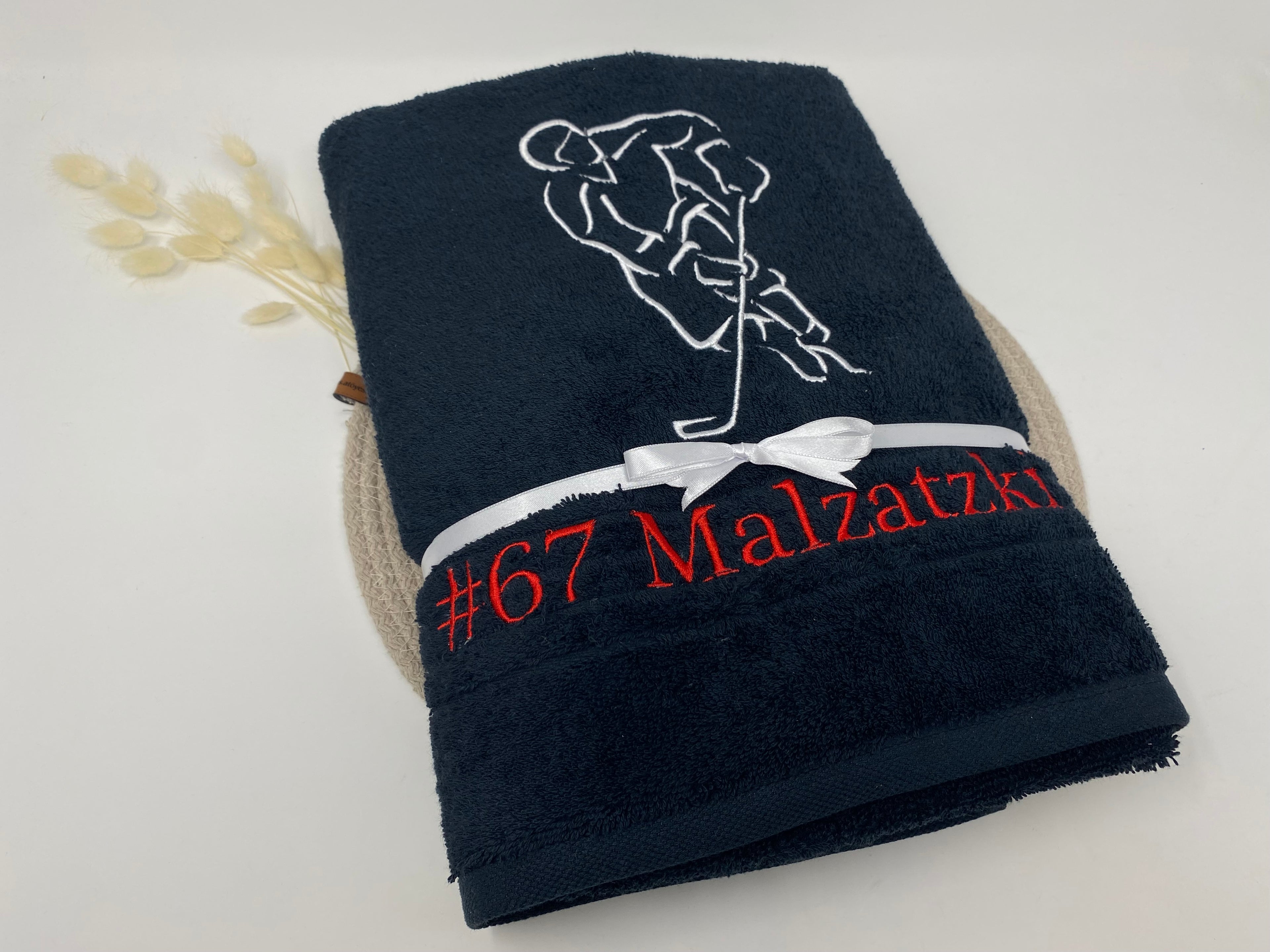 Ice Hockey Handtuch / Duschtuch – personalisiert mit Namen