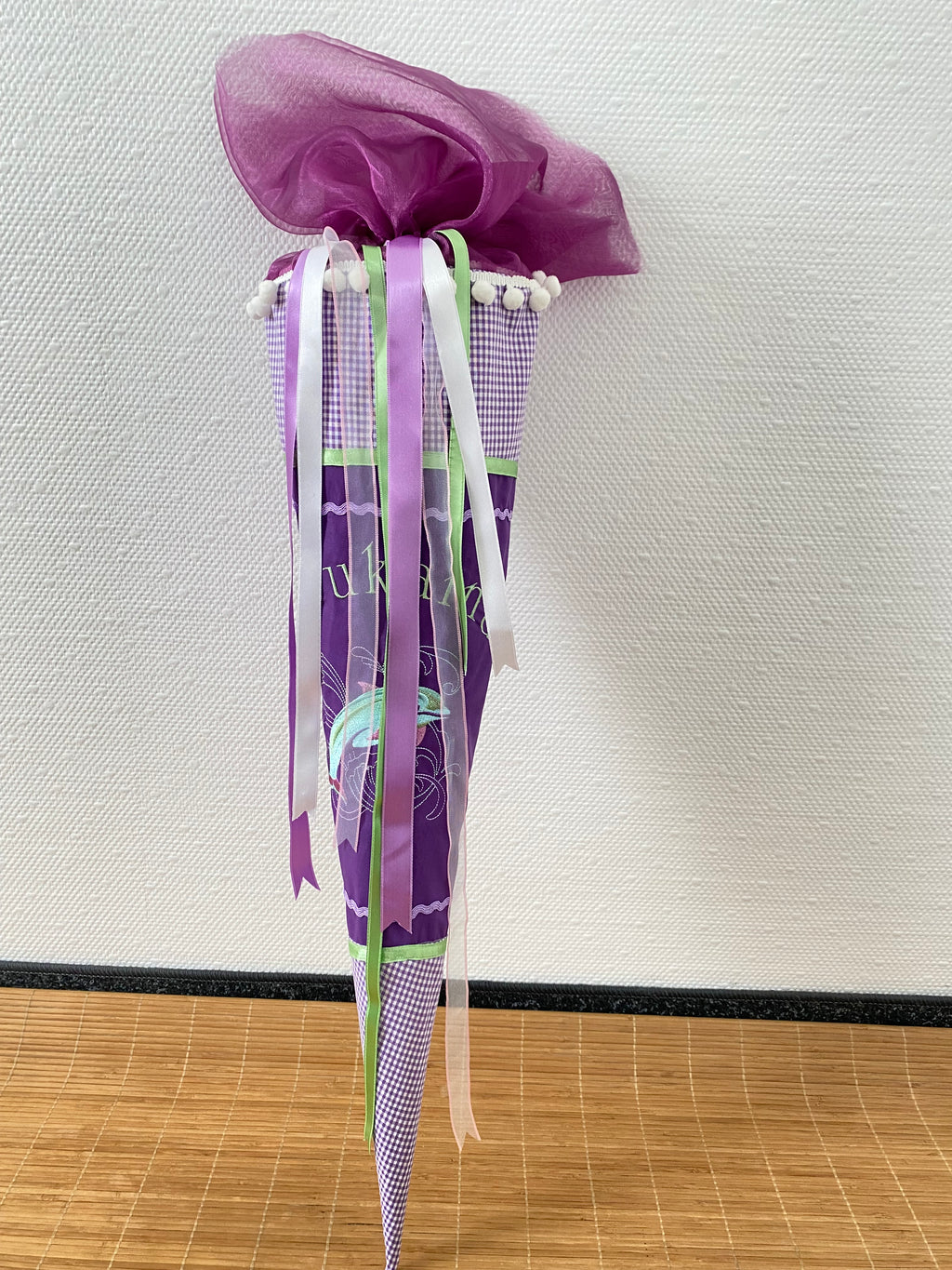 Delfin Schultüte Einschulung Stickerei Namen Schulstart Bestickung