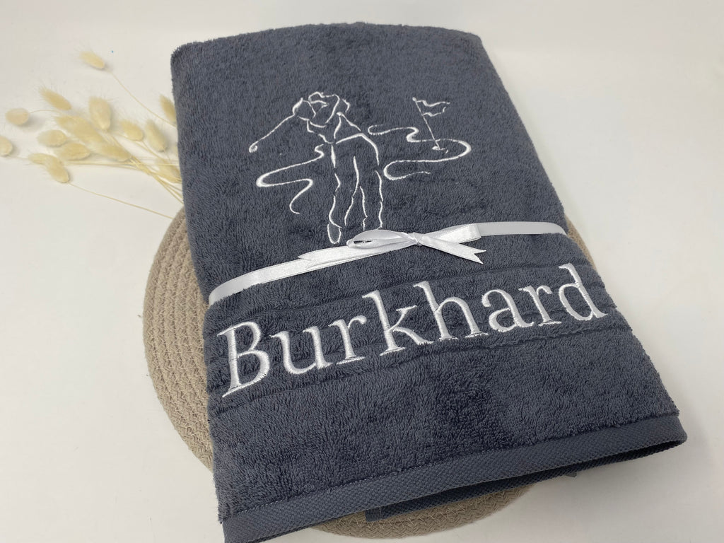 Sport  Golf Golfen Handtuch Duschtuch bestickt & personalisierbar Super Qualität
