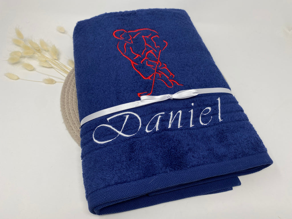 Ice Hockey Handtuch / Duschtuch – personalisiert mit Namen