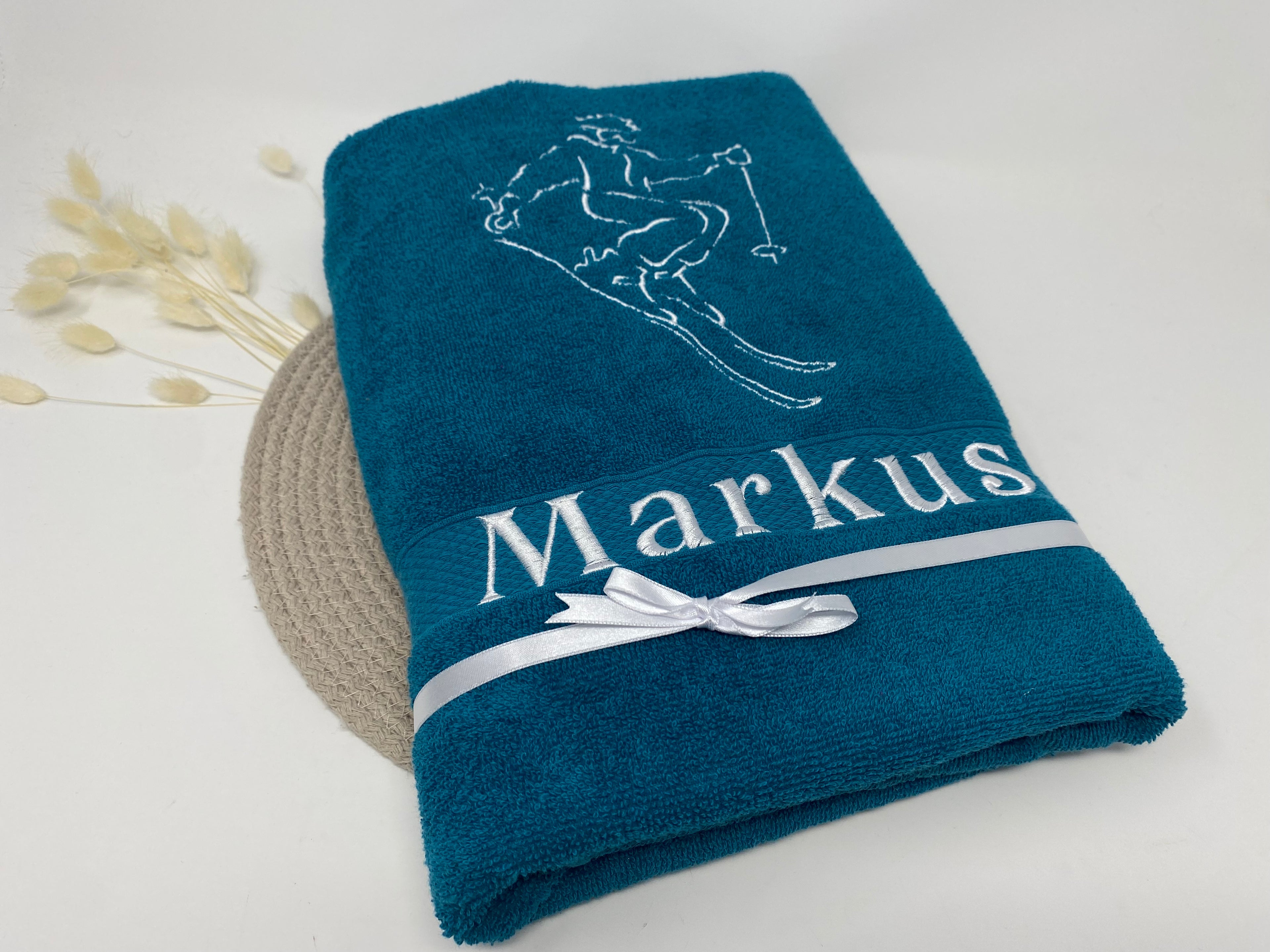 Sport SKI Skifahren Skifahrer Handtuch Duschtuch Stickerei & Personalisierung Super Qualität