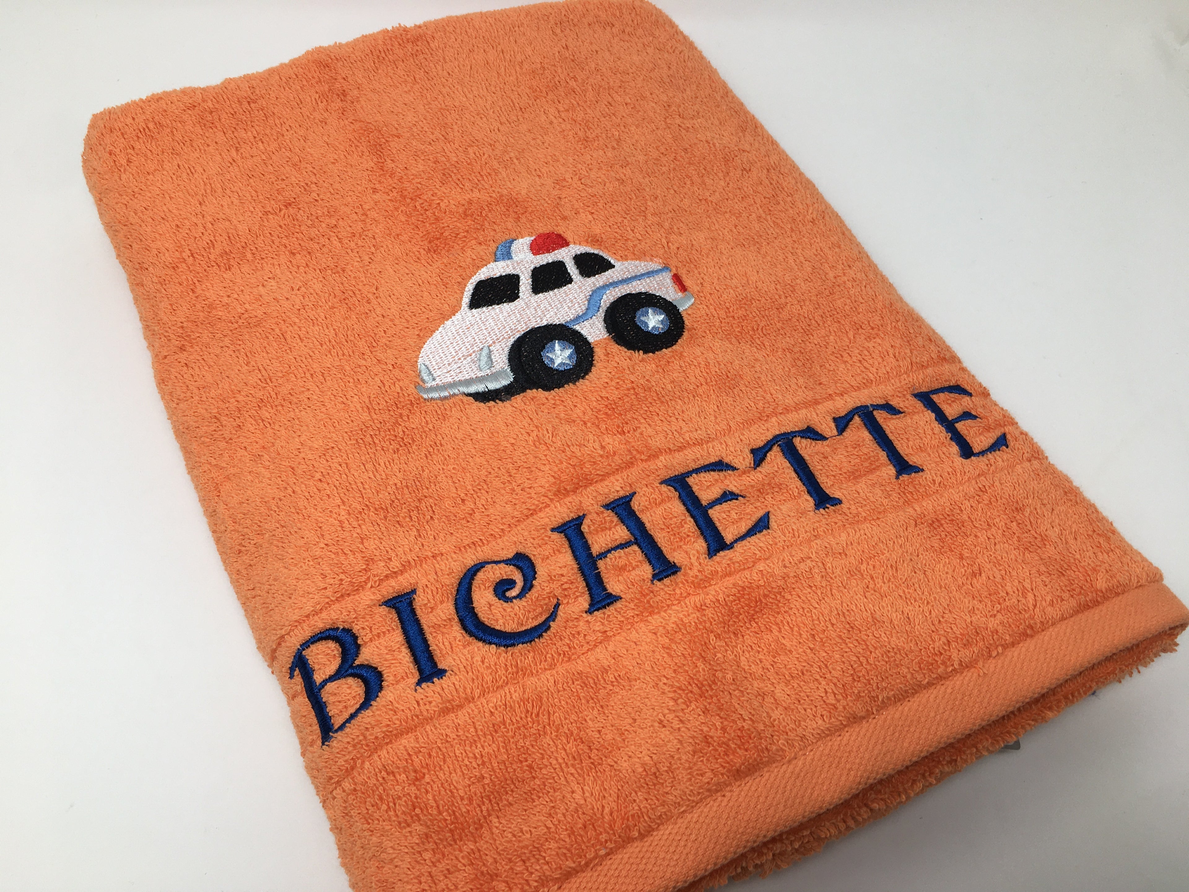 Fahrzeug 03 Polizei Handtuch Duschtuch Stickerei & Personalisierung Super Qualität