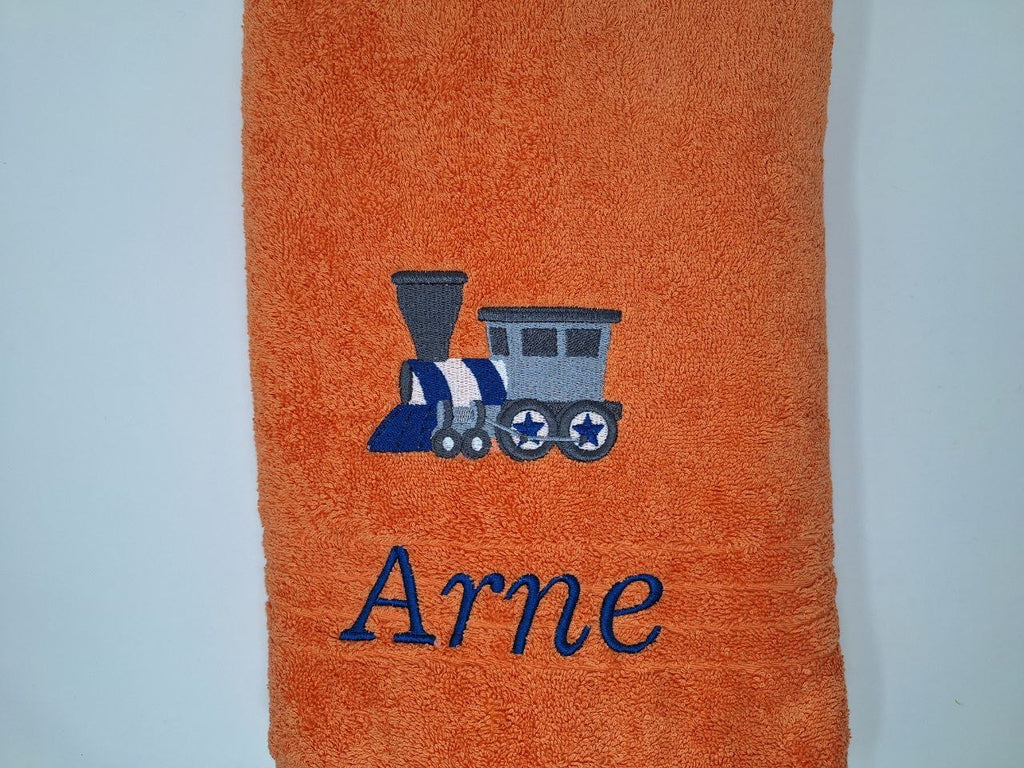 Fahrzeug 06 Zug Eisenbahn Handtuch Duschtuch bestickt & personalisierbar Super Qualität