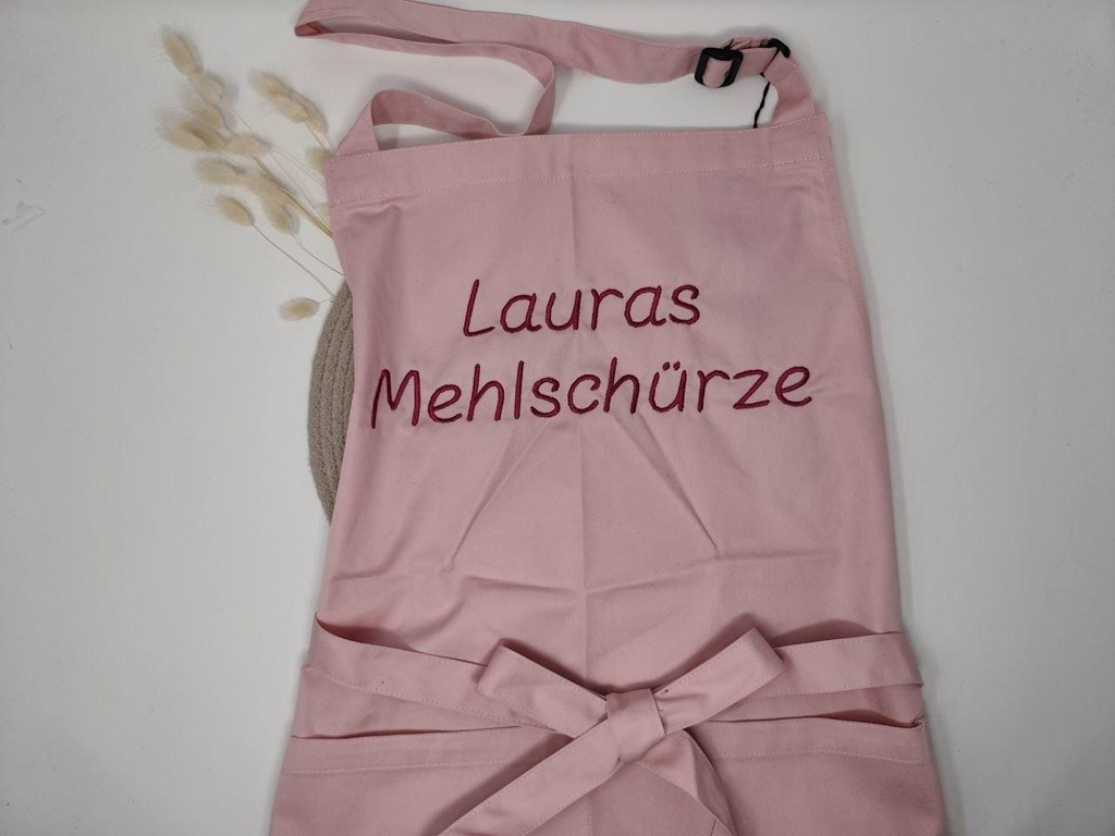 Personalisierte Schürze Taschen bestickt Küchenschürze mit Namen Stickerei