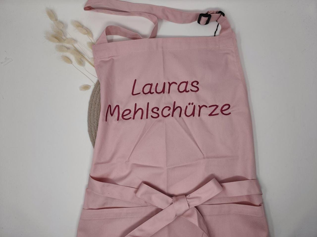 Personalisierte Schürze Taschen bestickt Küchenschürze mit Namen Stickerei