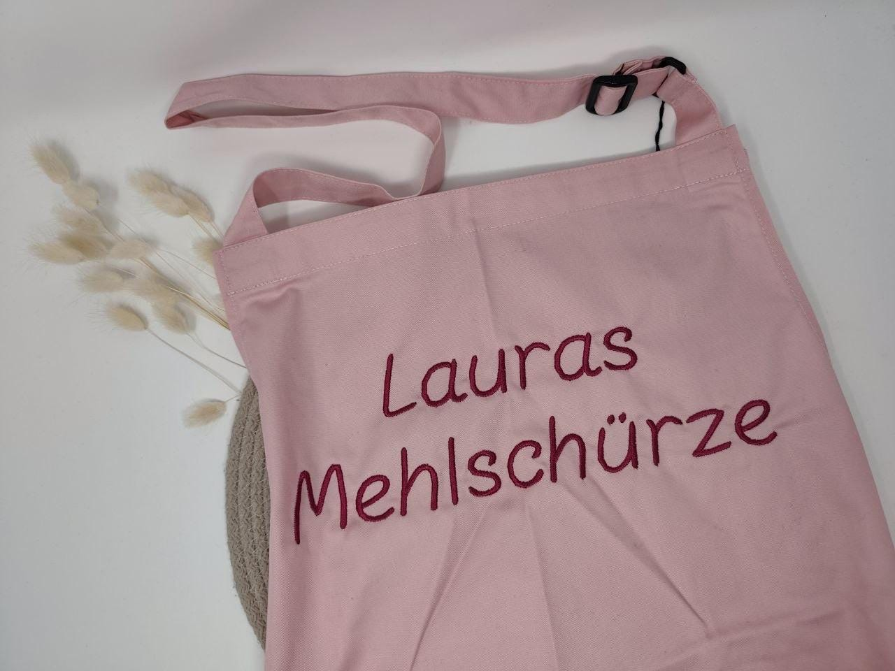 Personalisierte Schürze Taschen bestickt Küchenschürze mit Namen Stickerei