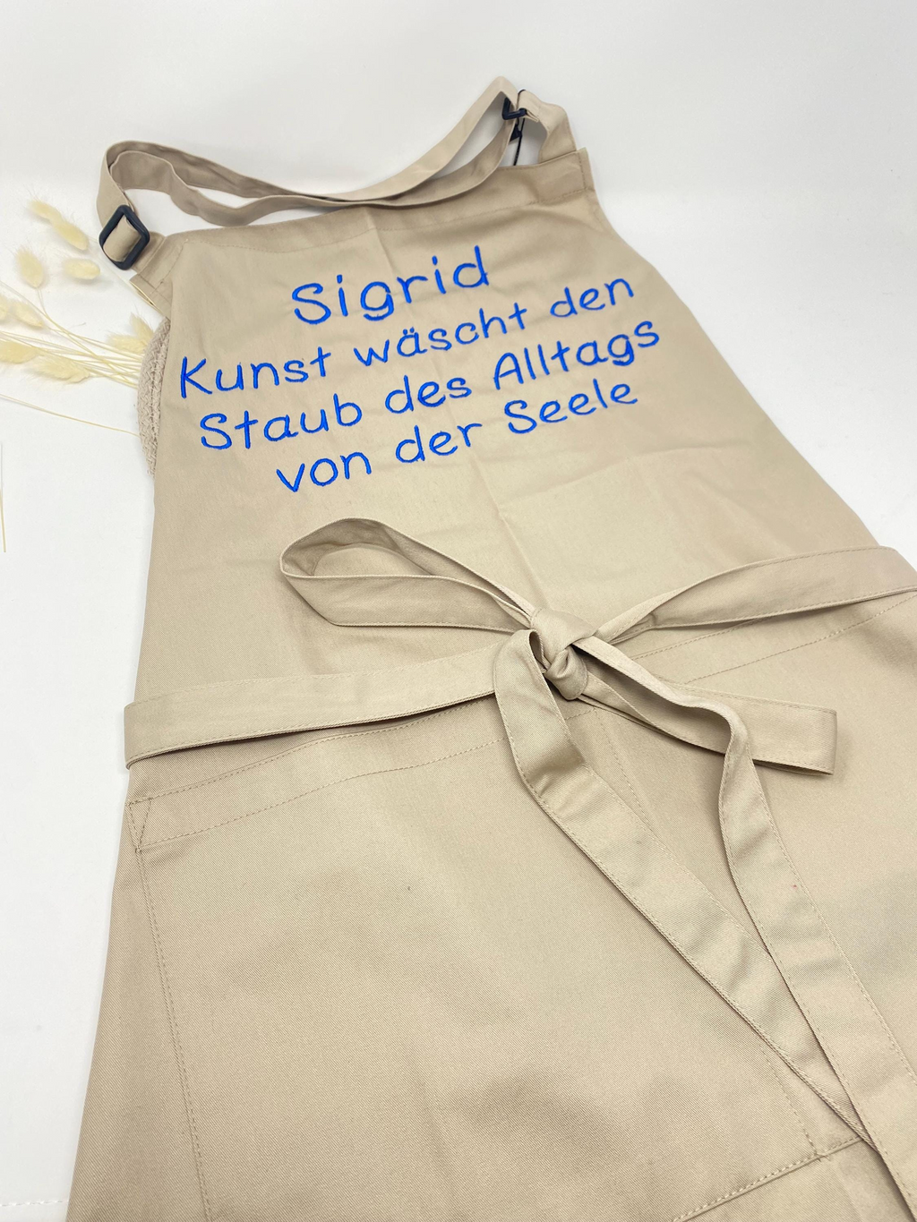 Personalisierte Schürze Taschen bestickt Küchenschürze mit Namen Stickerei