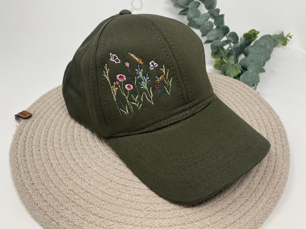 Blumenwiese Snapback Cap Stickerei Motiv Basecap Kappe Unisex Kappe personalisiert individuell bestickt Mütze Beanie Hut Hat Blumen ABI