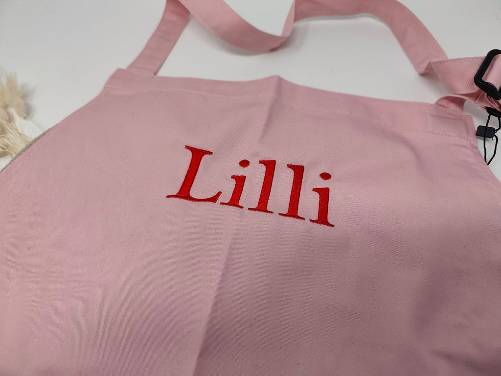 Personalisierte Schürze Taschen bestickt Küchenschürze mit Namen Stickerei