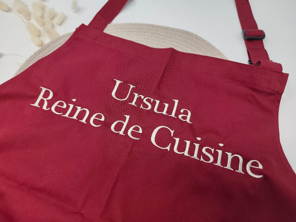 Personalisierte Schürze Taschen bestickt Küchenschürze mit Namen Stickerei