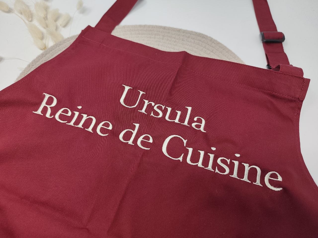 Personalisierte Schürze Taschen bestickt Küchenschürze mit Namen Stickerei