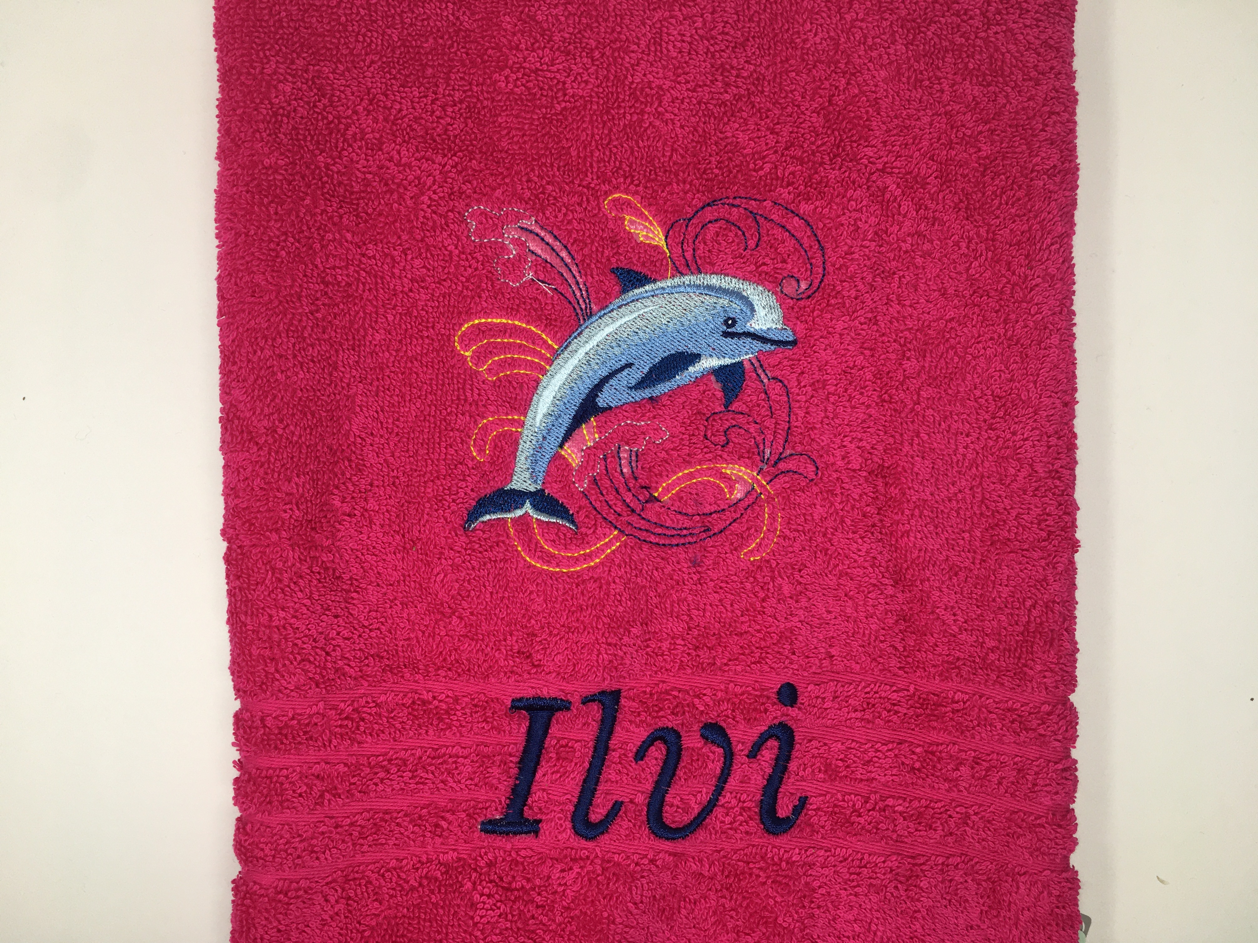 Meerestiere Delfin Handtuch Duschtuch bestickt & personalisierbar Super Qualität