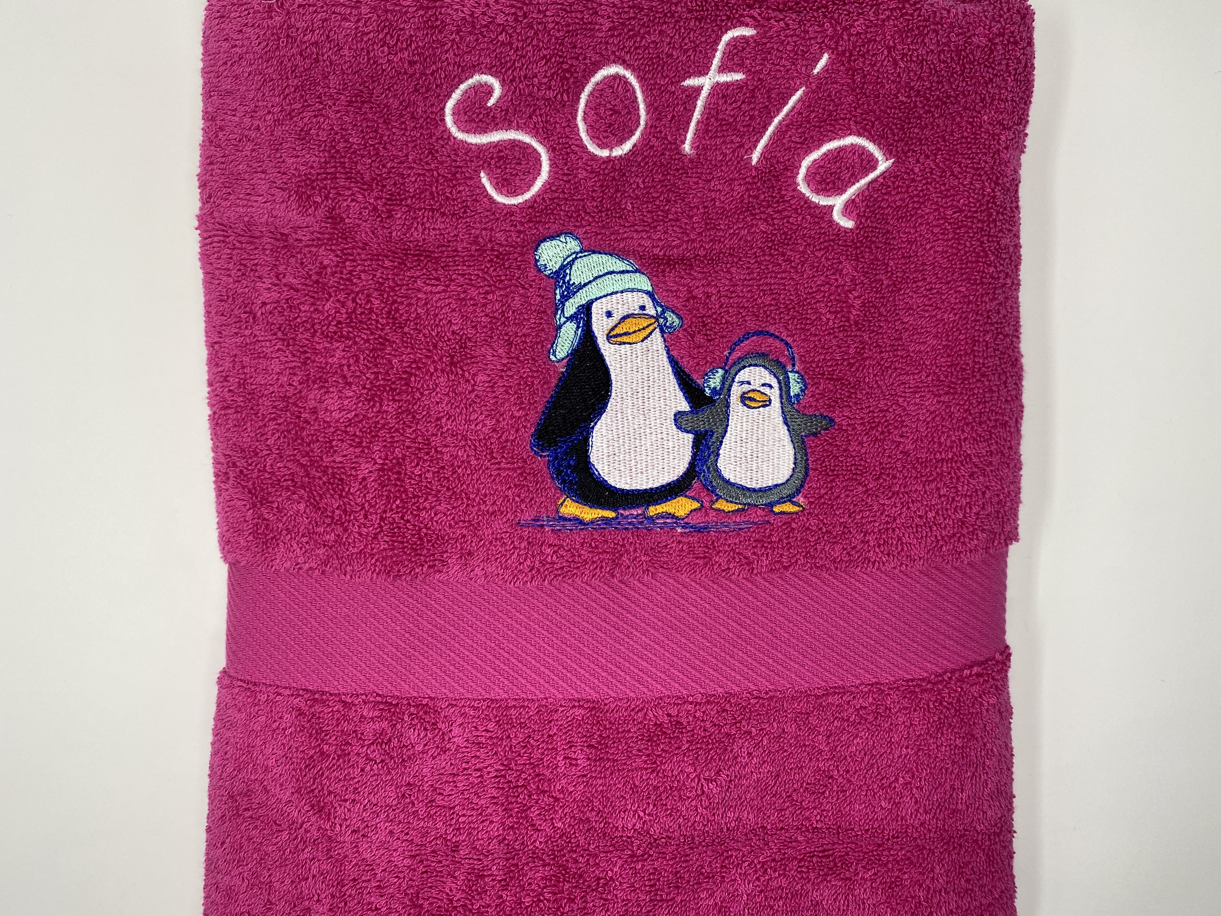Pinguin 01 Handtuch Duschtuch bestickt & personalisierbar Super Qualität