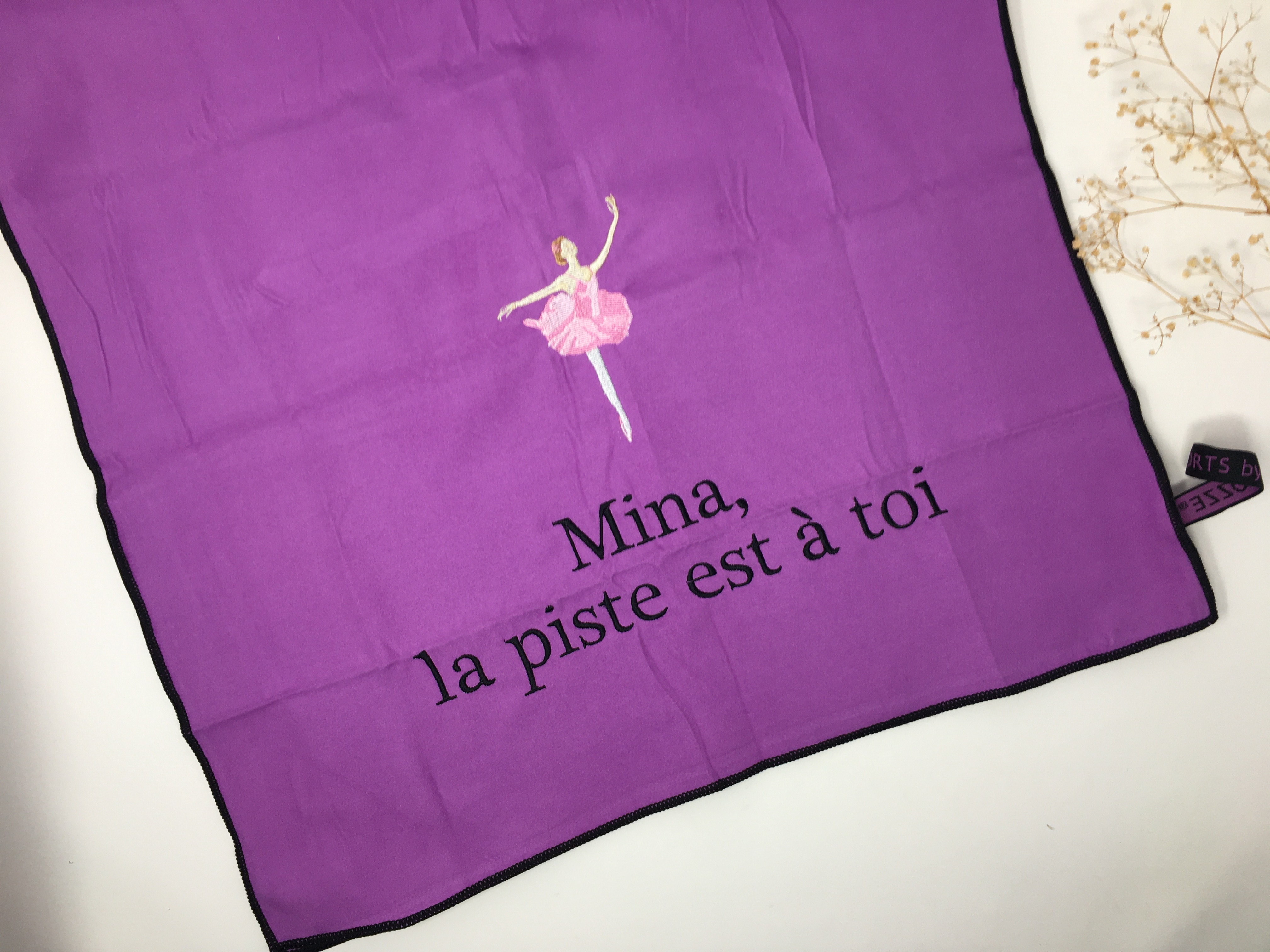 Sporttuch Microfaser Ballerina Sport Handtuch Duschtuch bestickt & personalisierbar Super Qualität 