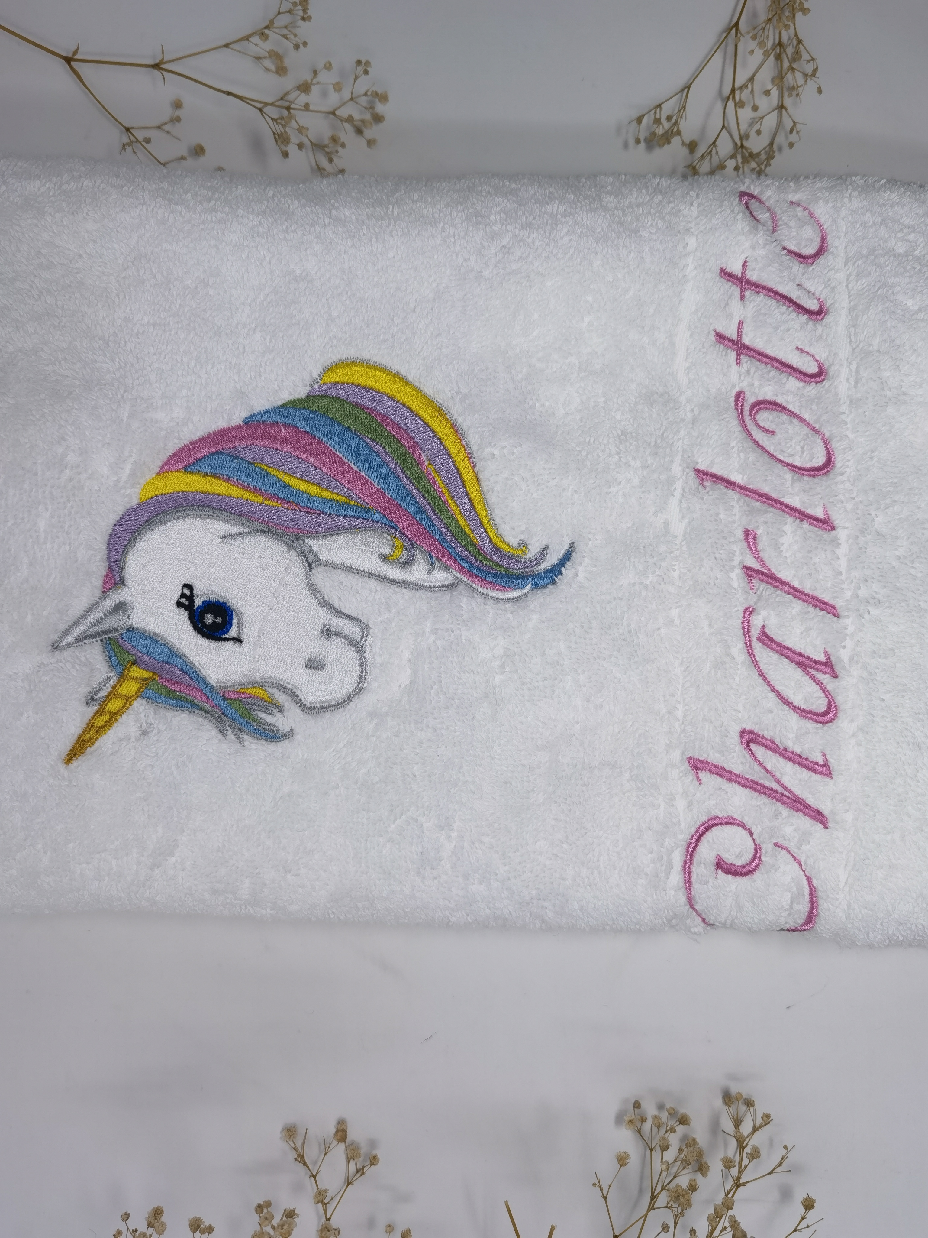 Einhorn 09 Pegasus Handtuch Duschtuch Stickerei & Personalisierung Super Qualität 