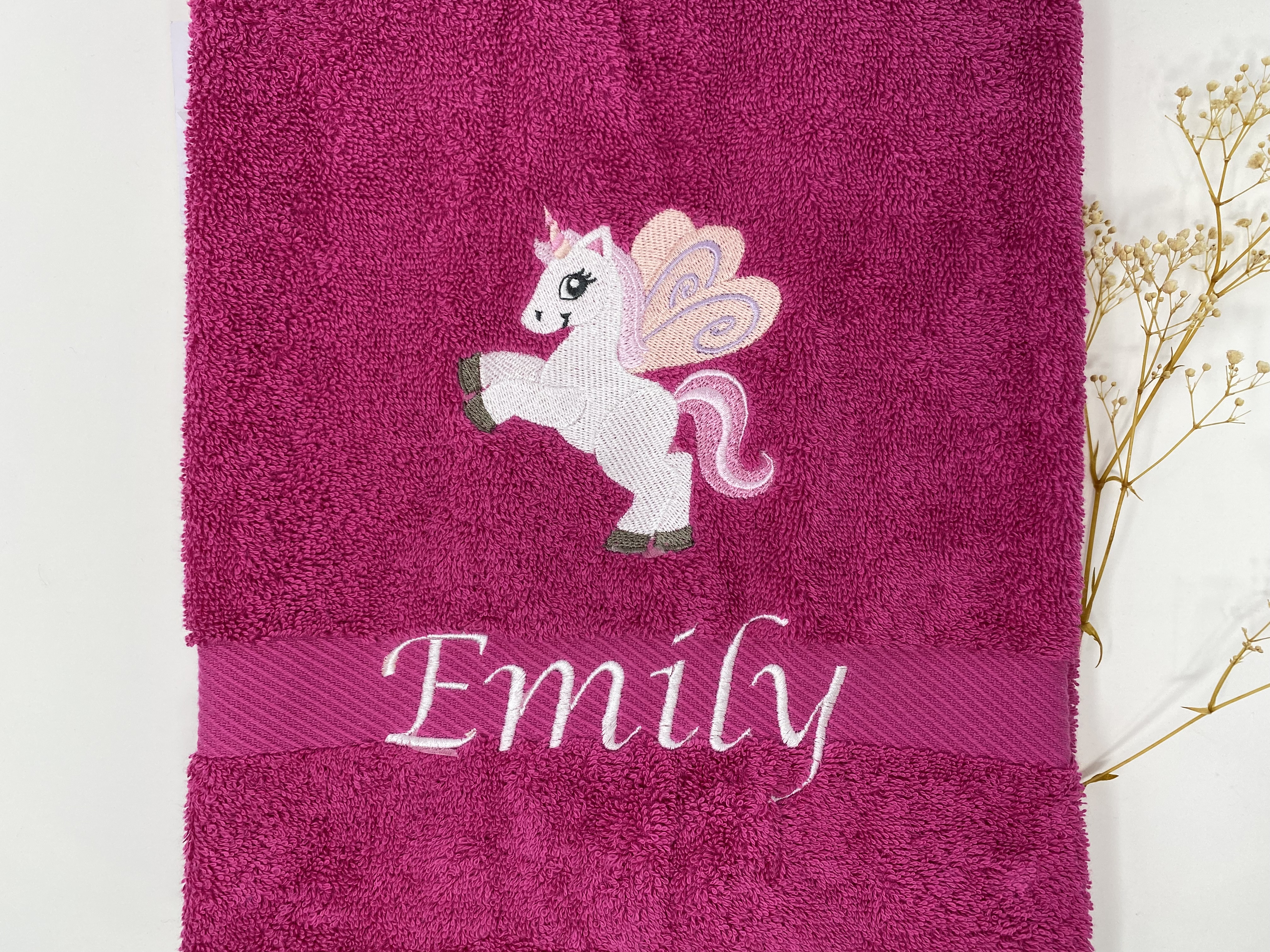 Einhorn 03 Pegasus Handtuch Duschtuch Stickerei & Personalisierung Super Qualität 