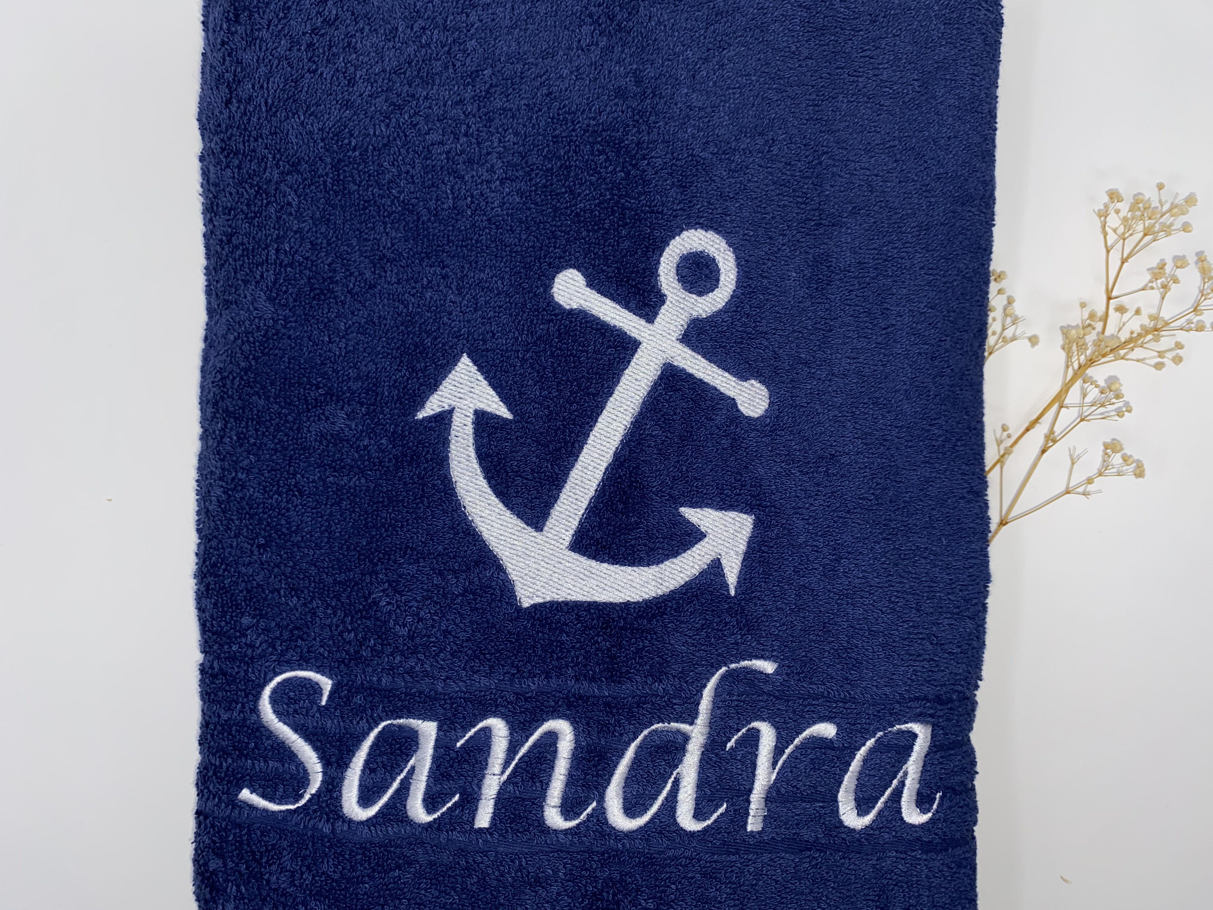 Maritim See 04 Anker Handtuch Duschtuch Stickerei & Personalisierung Super Qualität 