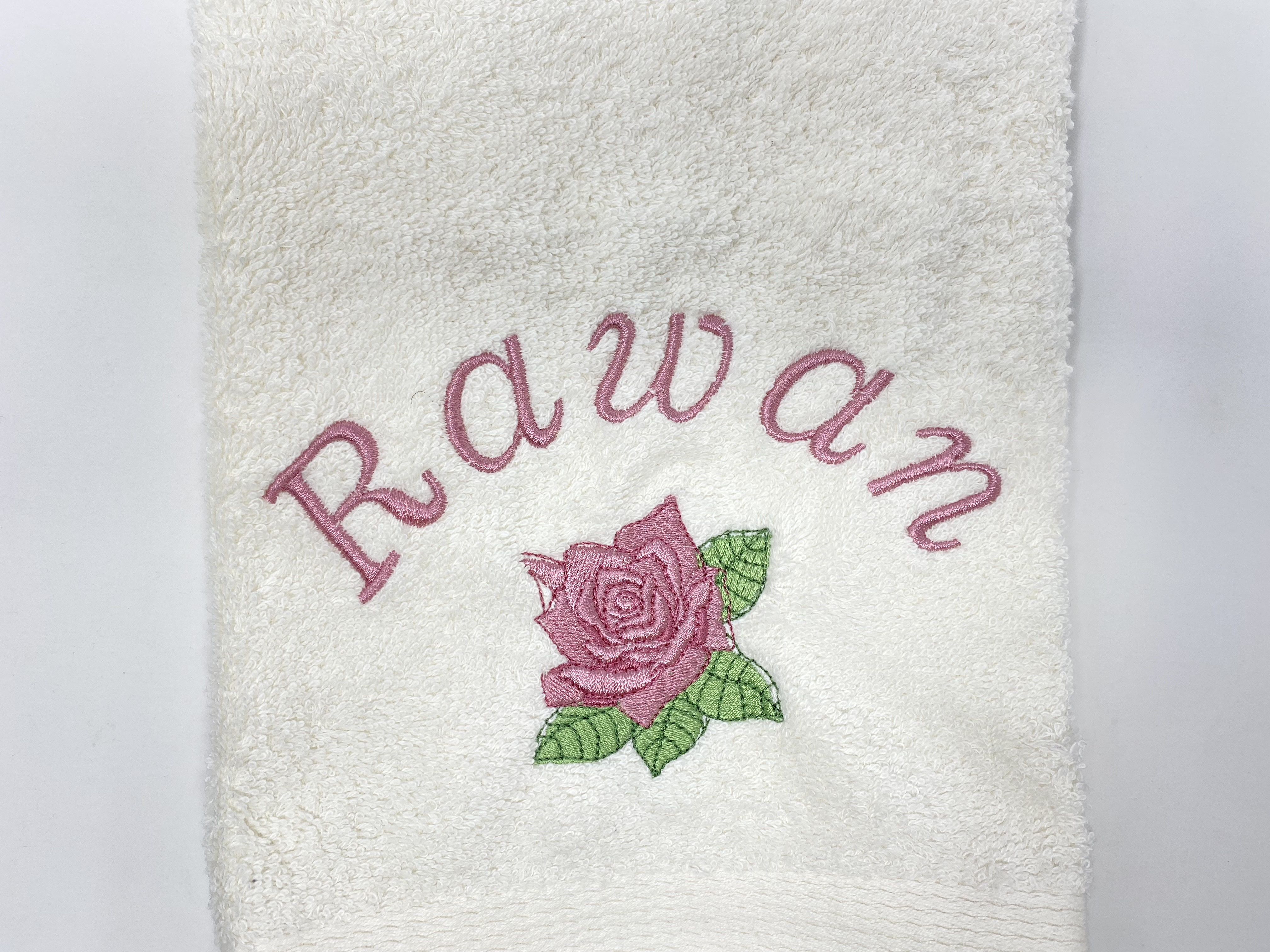 Blumen Rosen Handtuch Duschtuch bestickt & personalisierbar Super Qualität