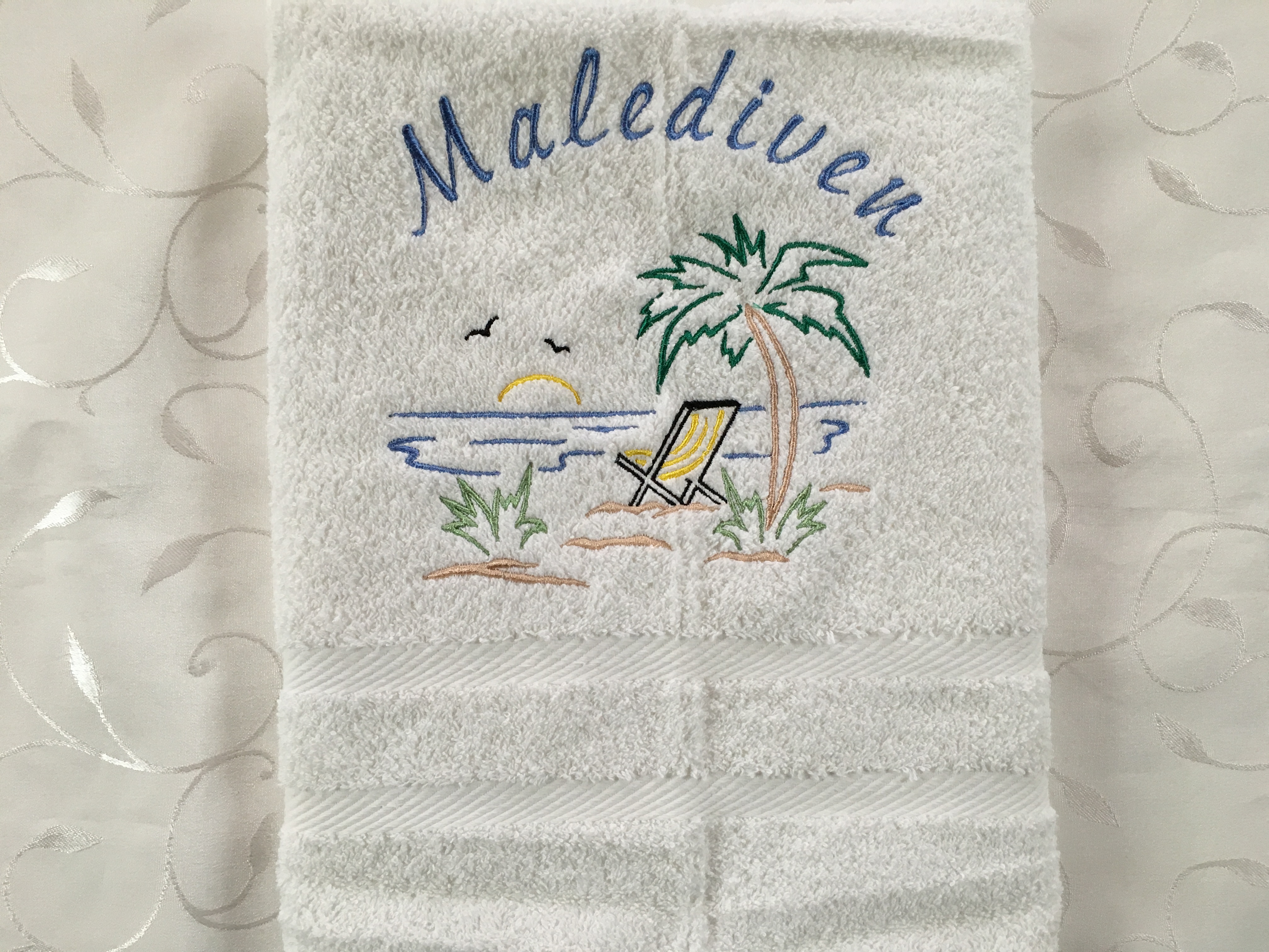 Maritim Strand Insel Meer Handtuch Duschtuch bestickt & personalisierbar Super Qualität