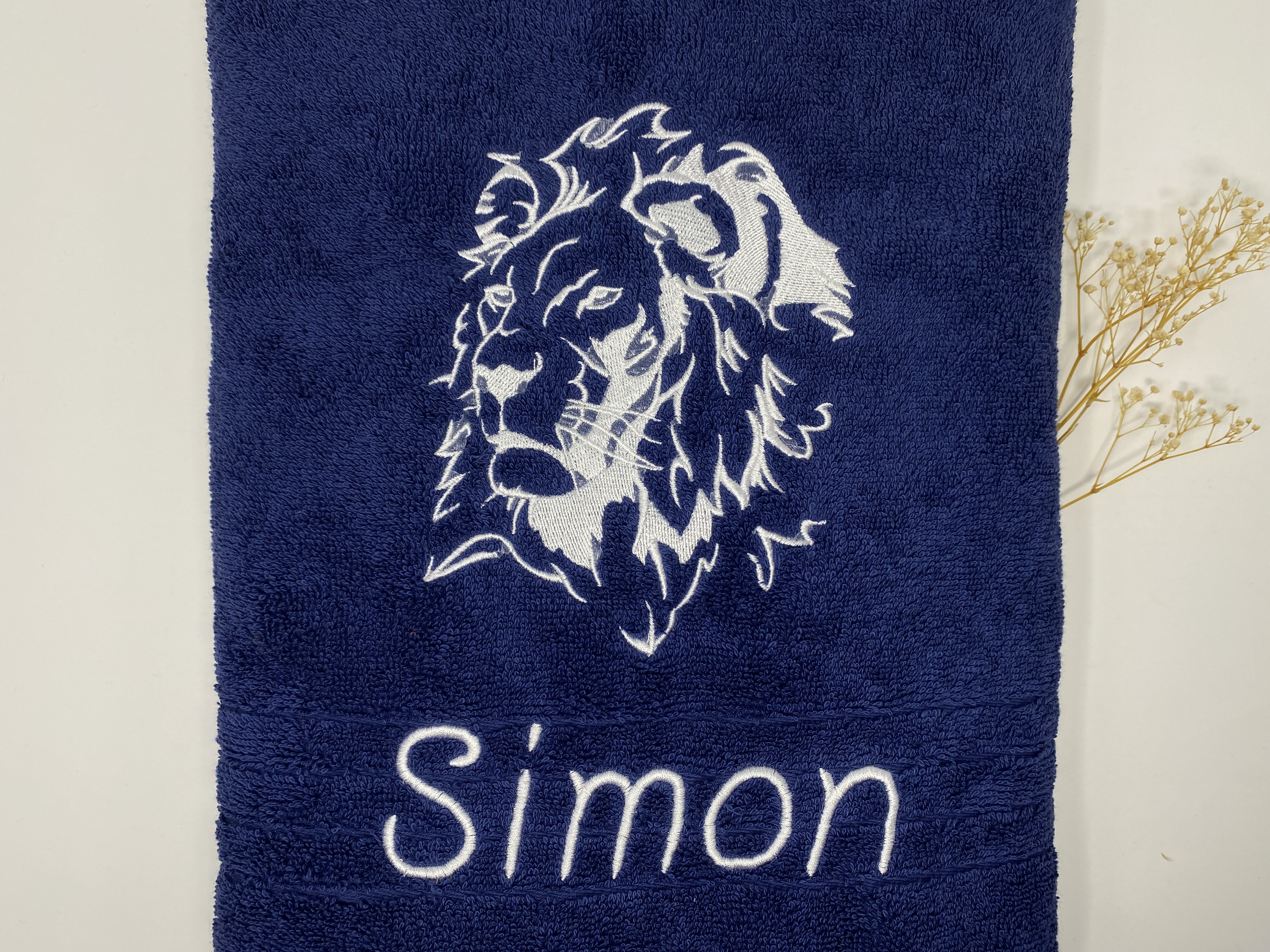 Löwe Löwen Handtuch Duschtuch bestickt & personalisierbar Super Qualität