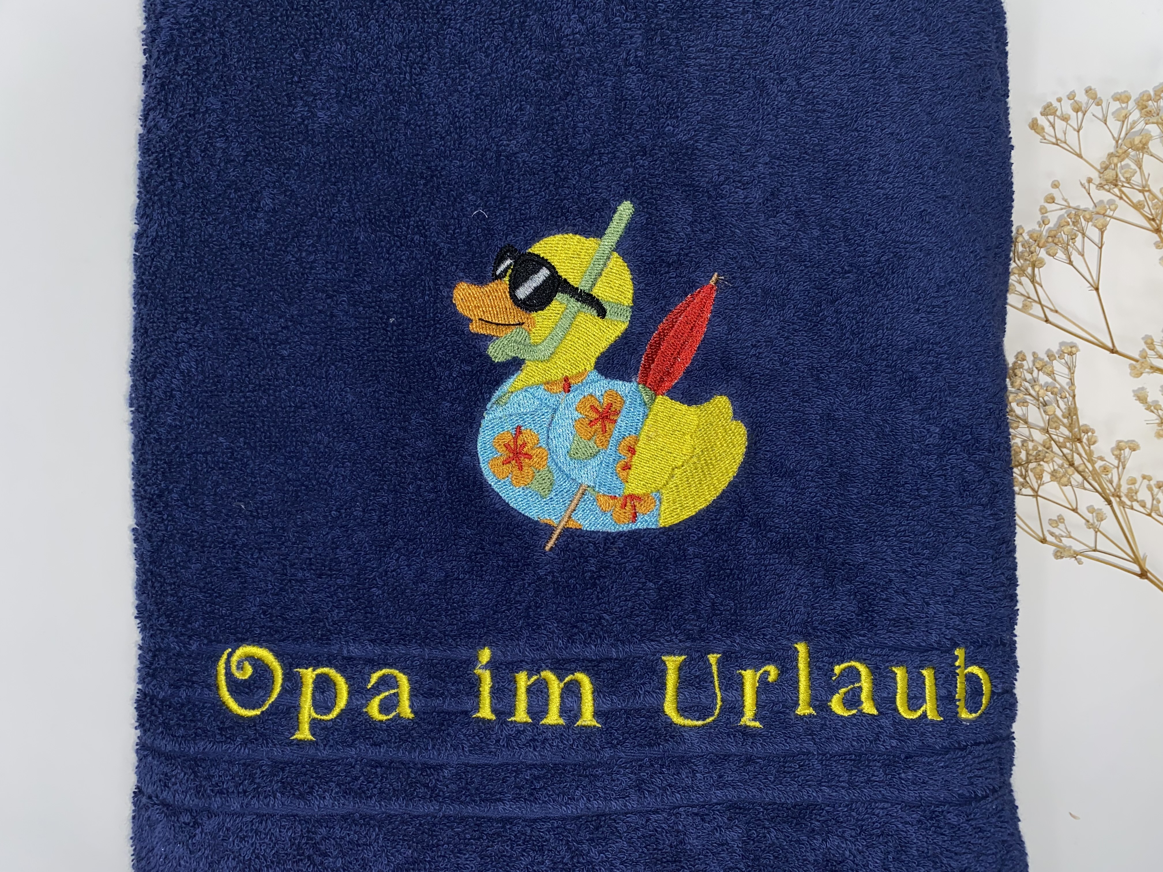 Ente 01 Badeente Handtuch Duschtuch bestickt & personalisierbar Super Qualität