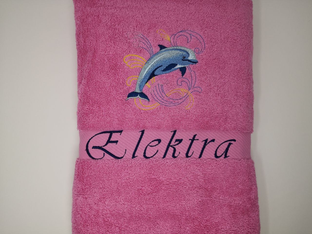 Meerestiere Delfin Handtuch Duschtuch bestickt & personalisierbar Super Qualität