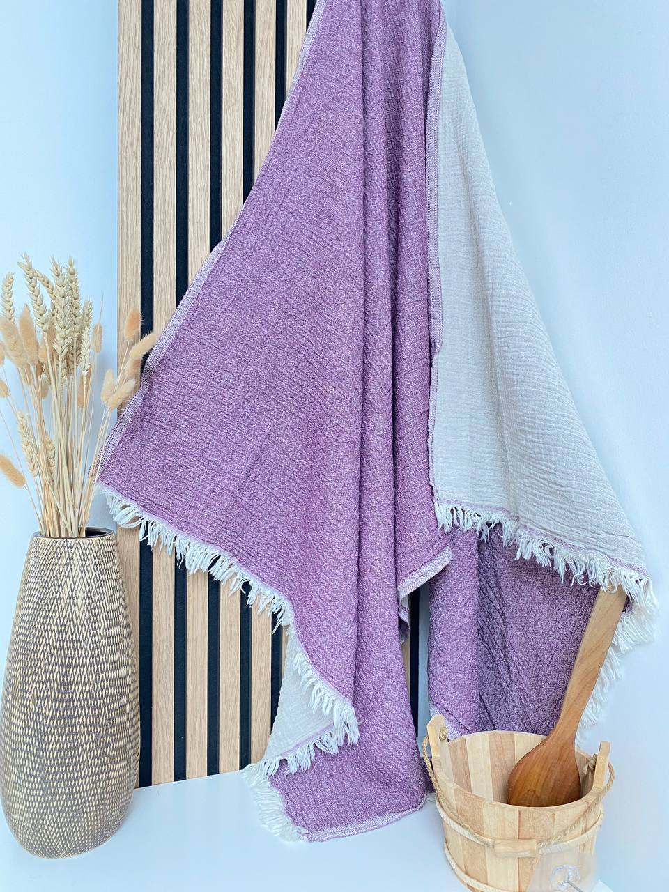 Double Gauze Muselin Pestemal Sauna Hamam Türkisches Peshtamal 2 Farben Wendeseitig 100 % Baumwolle 
