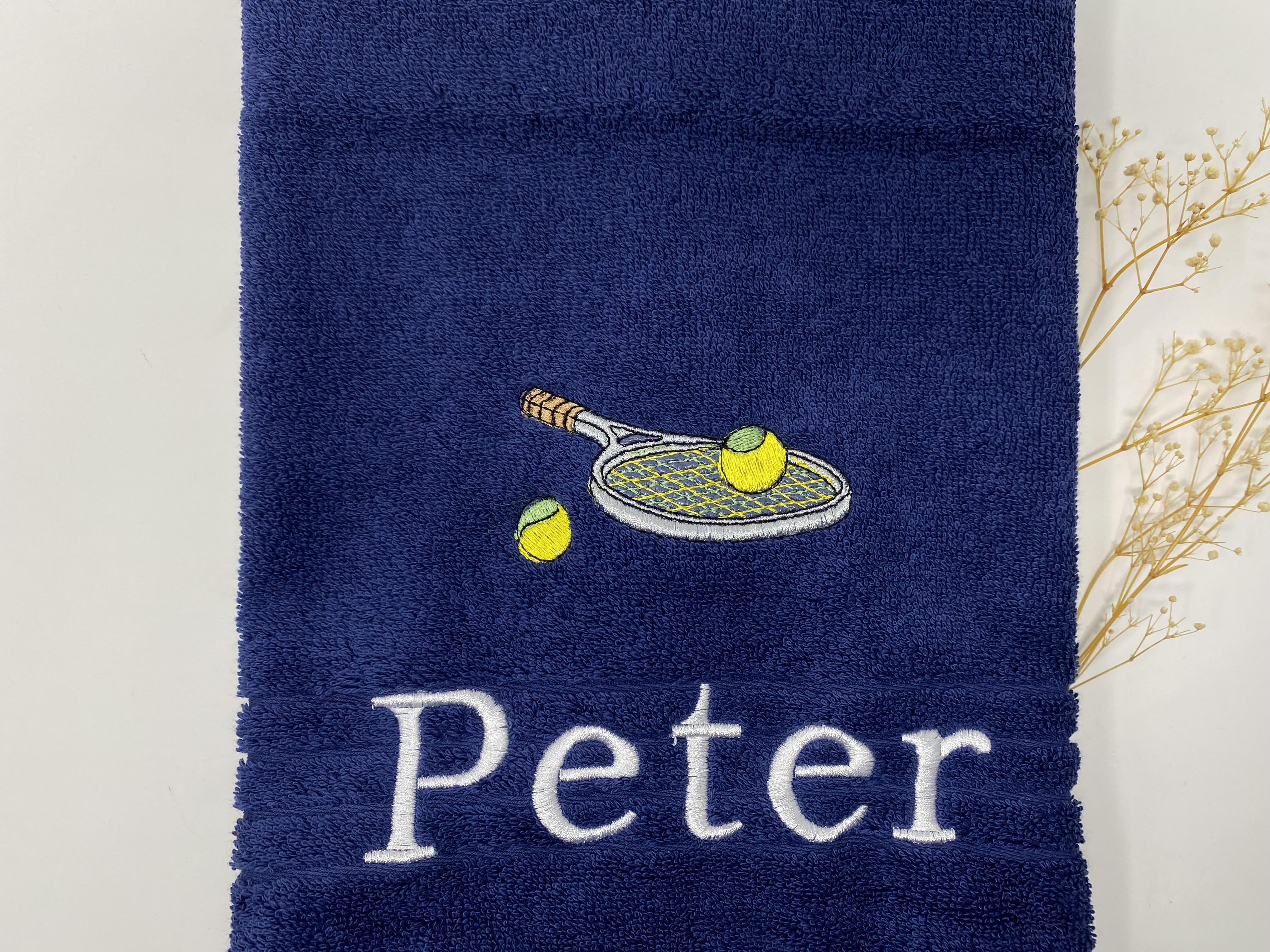 Tennis 07 Fitness Handtuch Duschtuch Stickerei & Personalisierung Super Qualität