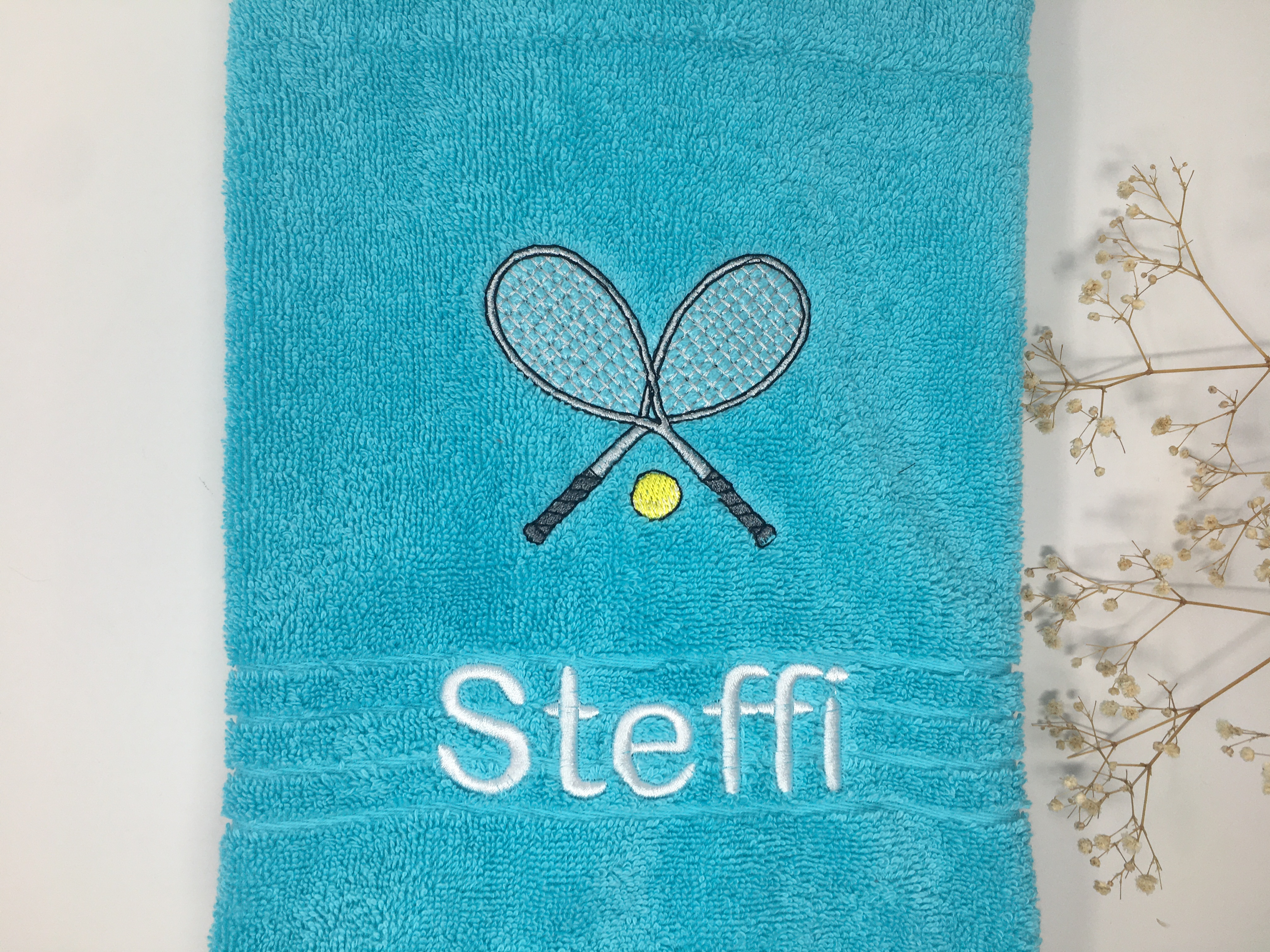 Tennis 08 Fitness Handtuch Duschtuch Stickerei & Personalisierung Super Qualität 