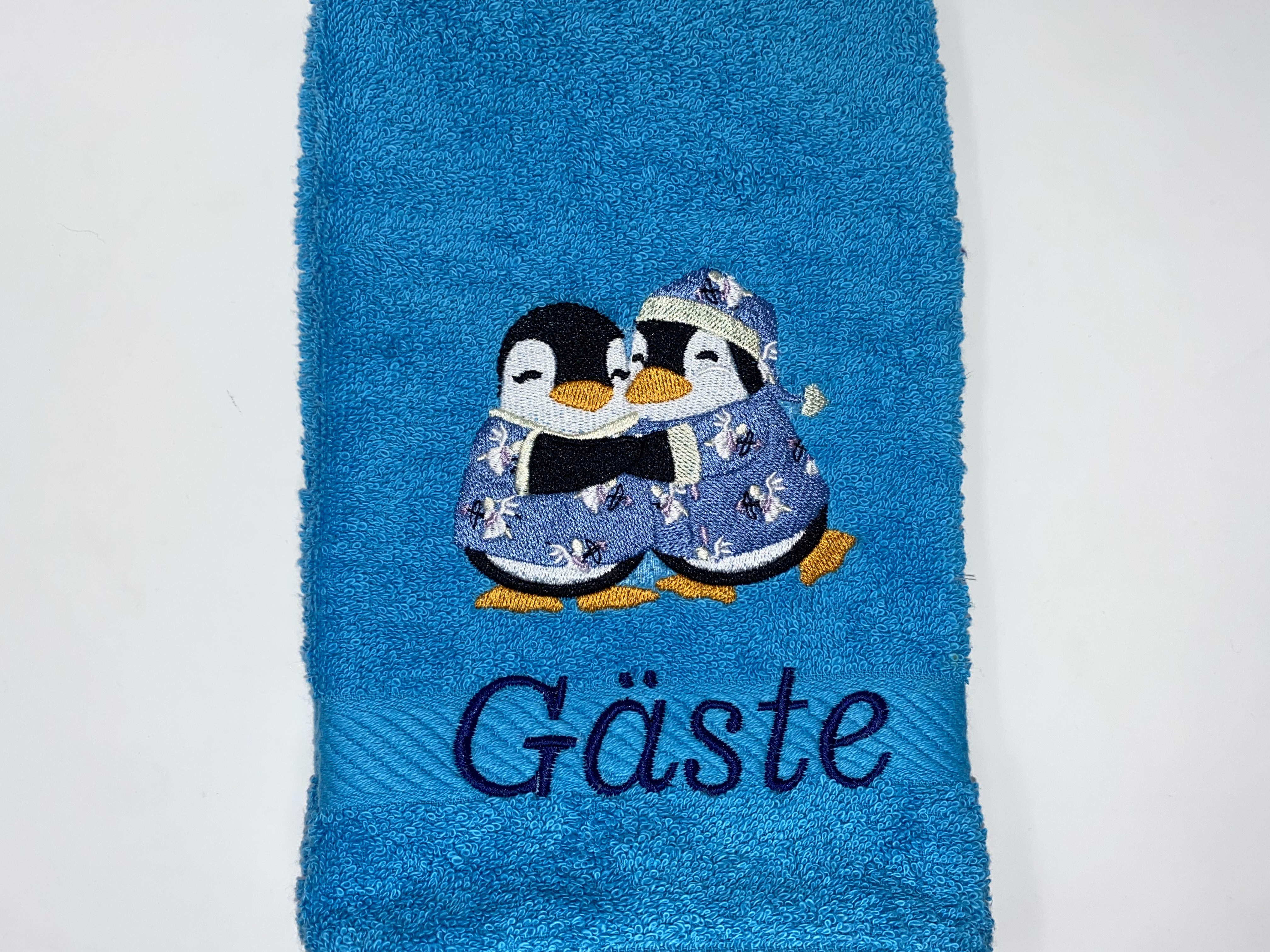 Paare 02 Pinguine Pinguin Handtuch Duschtuch bestickt & personalisierbar Super Qualität