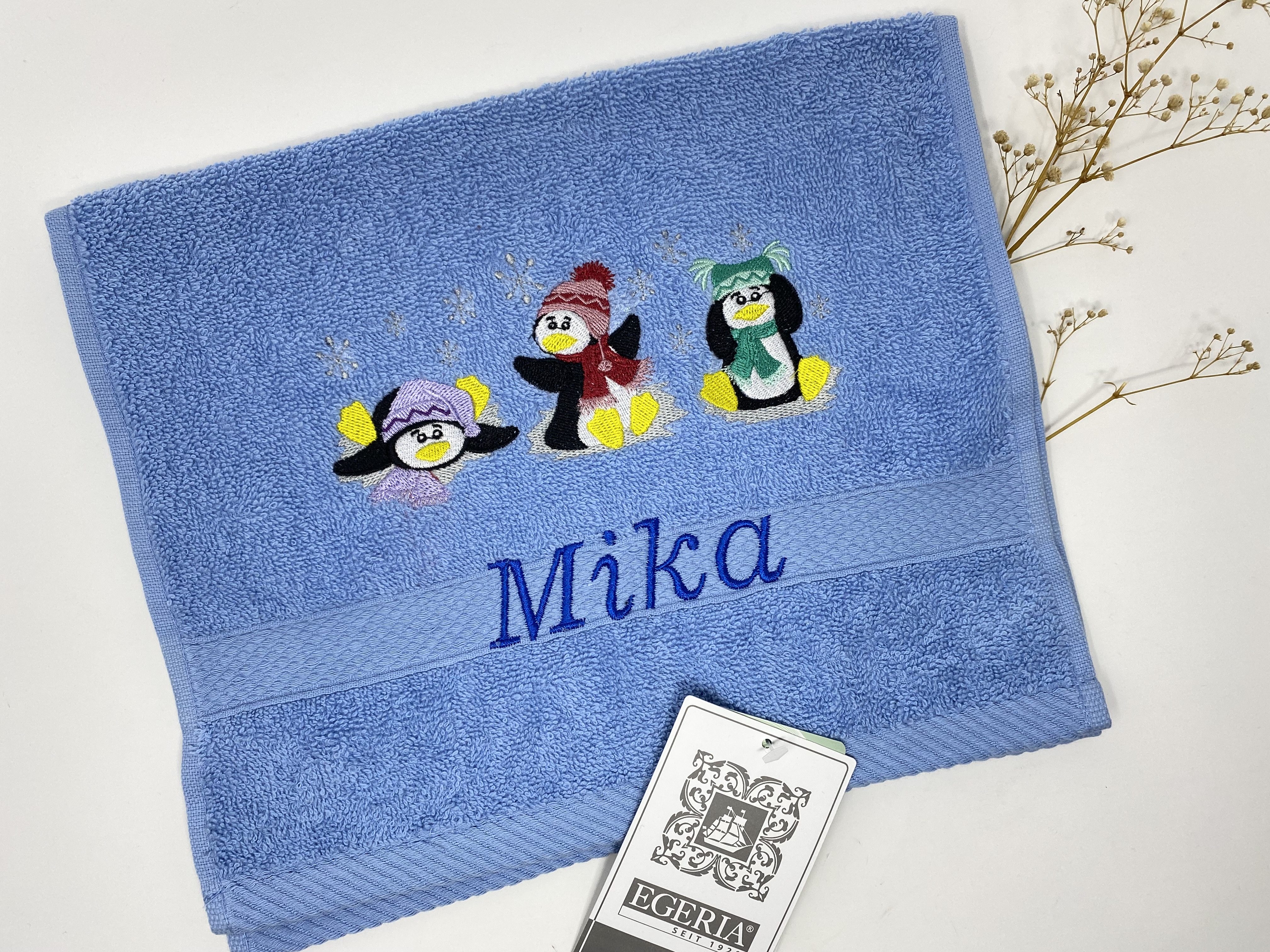 Pinguin 02 Handtuch Duschtuch bestickt & personalisierbar Super Qualität